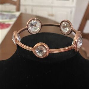 Henri Bendel Elegant Rose Gold and Crystal Bracelet